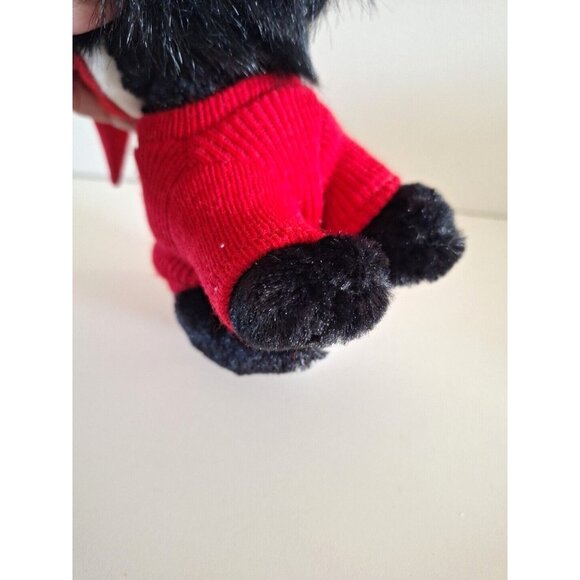 Black Plush Christmas Dog Red Santa Sweater Hat Bestever Holiday - Picture 9 of 10